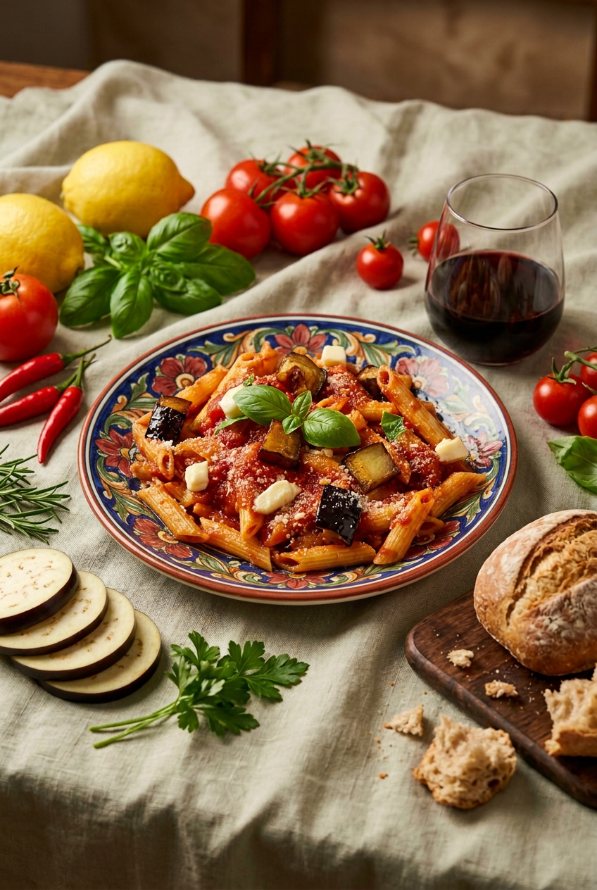 Pasta Fresh Eggplant and Cheese - Vegetarian - Single Serve - Frozen