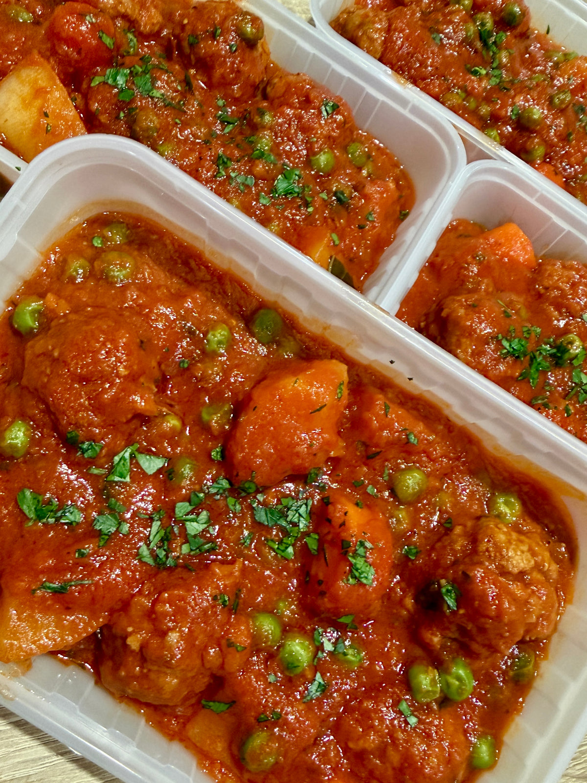 Handmade Red Meatballs and Vegetables - Single serve - Frozen