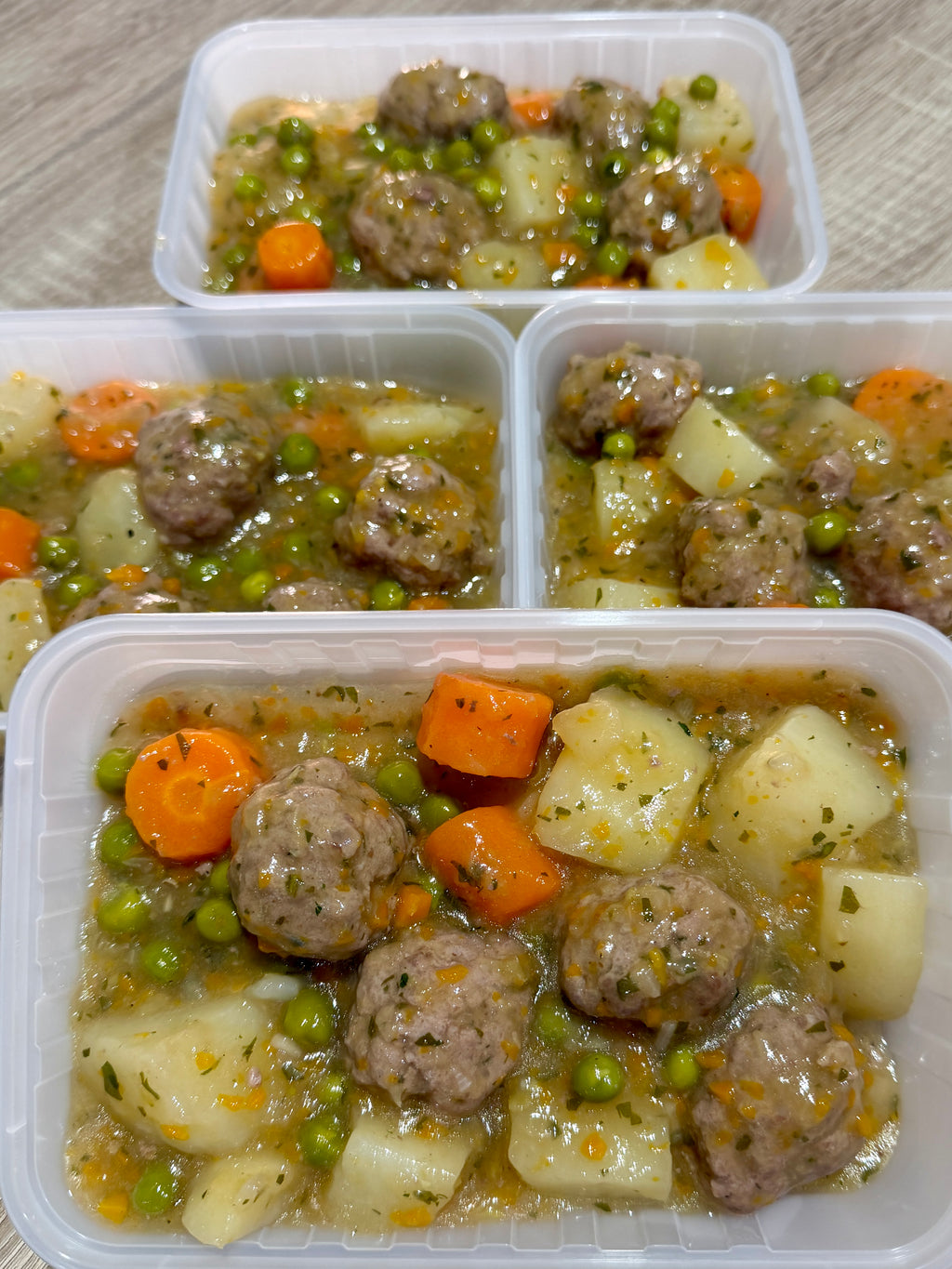 Handmade White Meatballs and Vegetables - Single serve - Frozen