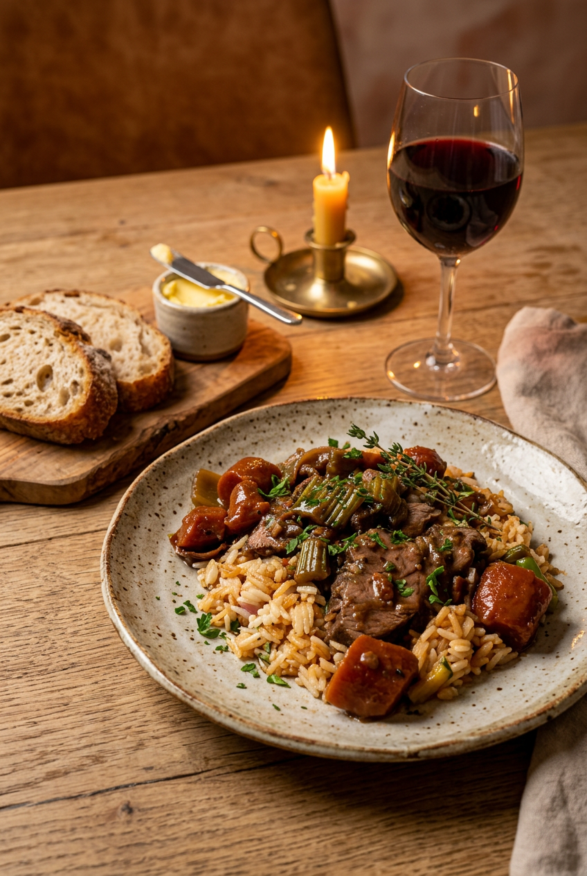 Lamb shank sliced and fried rice - single serve - Frozen