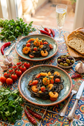 Black Spaghetti with Prawns and Cherry Tomatoes - Single serve - Frozen